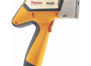 Thermo Fischer's handheld XRF gold analyzer on a white background, from the main view