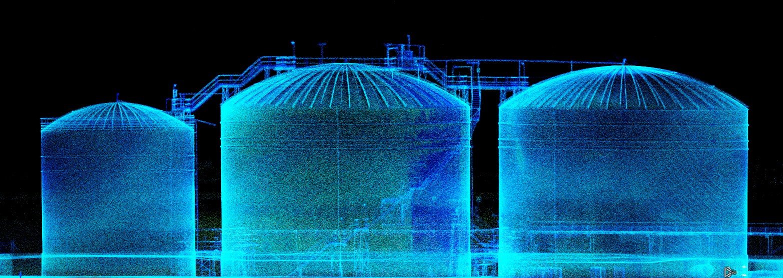 3D point cloud overview of the targeted acid tanks