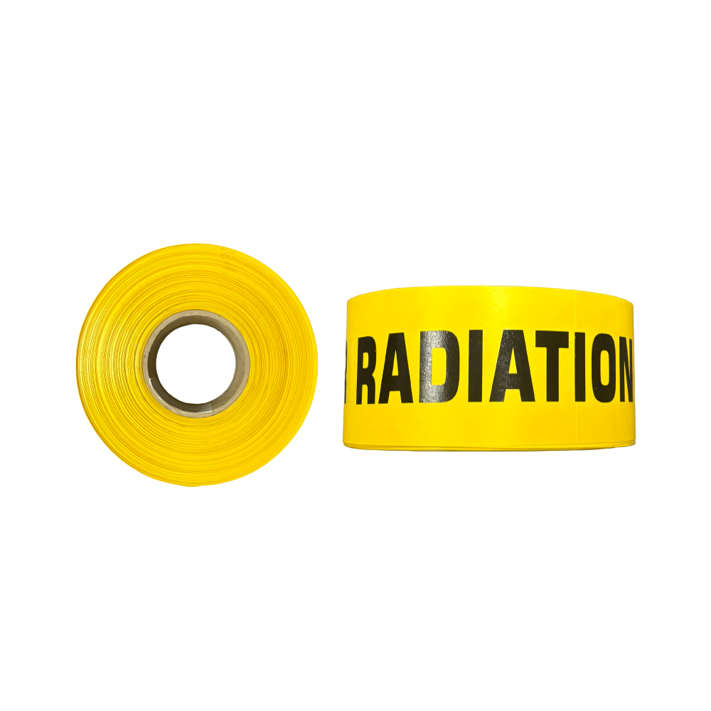Radiation Warning Barrier Tape - English (90mm x 75m)